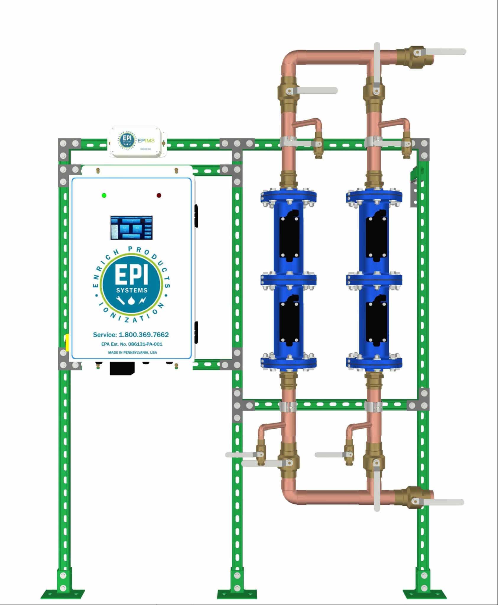 Enrich Products Copper-Silver Ionization System Fixed Rack Unit Illustration